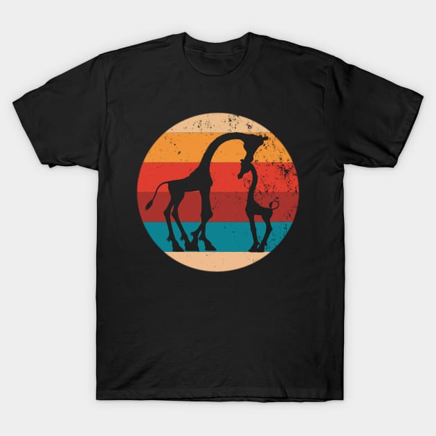 Vintage Giraffe Lover Retro Style Silhouette Gift T-Shirt by Grabitees